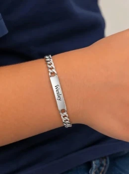 ✨️ Pulseira Com Nome / Frase / Data Personalizada em Aço Inox Dourada ou Prata