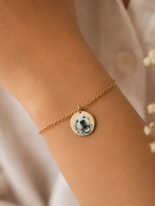 ✨️ Pulseira Medalha Aço Inoxidável Prata ou Dourada Personalizada com Foto Gravação a Laser