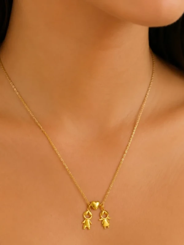 ✨️ Colar Filhos em Aço Inox Dourado