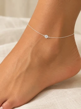 ✨️ Tornozeleira Ponto de Luz em Zircônia Banhada a Ouro 18K ou Prata 925