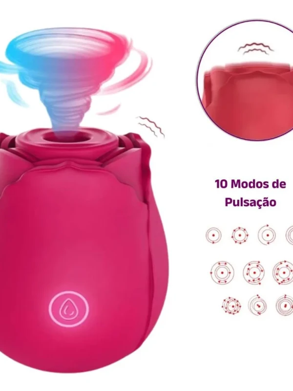 MyRose Rosa Estimuladora de Clitóris com 10 Modos de Pulsação