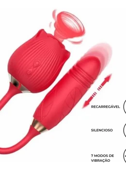 Sophie Vibrador Formato de Rosa com 10 Modos de Vibração, Vai e Vem e Pulsação