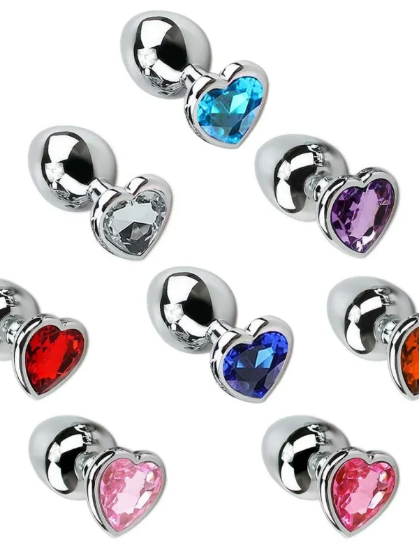 Plug Anal Cônico com Cristal Formato Coração M