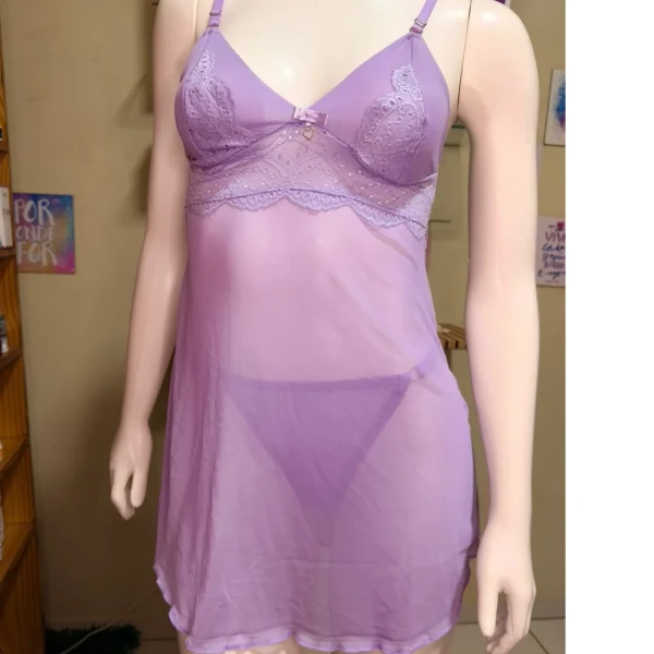 Camisola Esther + Calcinha M COR : LAVANDA