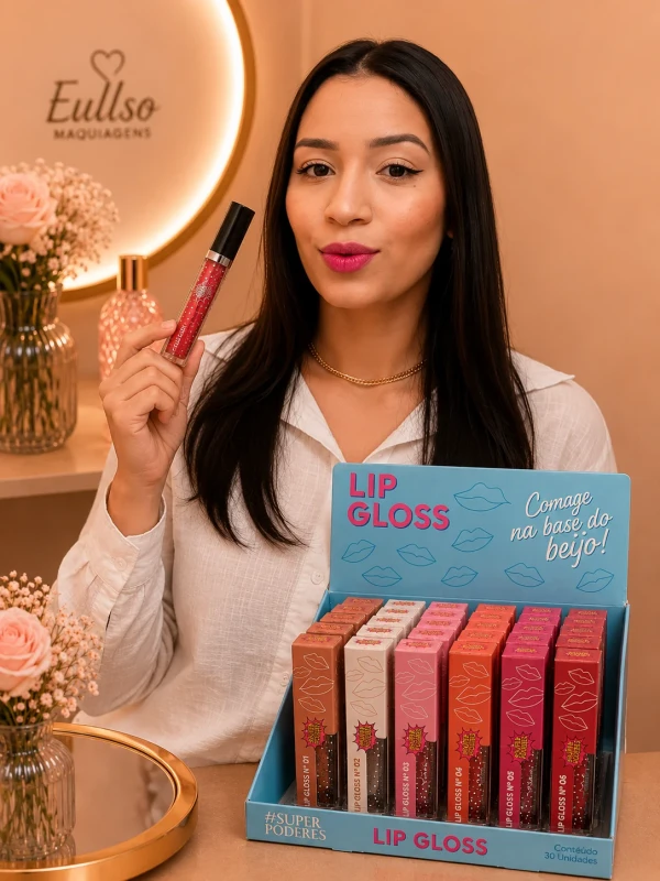 Lip Gloss Comigo na Base do Beijo