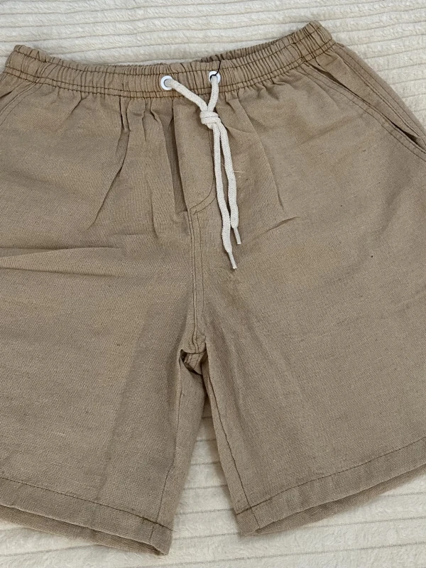 Bermuda Masculina Linho Fio Tinto COR CARAMELO