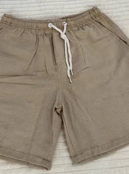 Bermuda Masculina Linho Fio Tinto COR CARAMELO