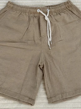 Bermuda Masculina Linho Fio Tinto COR CARAMELO