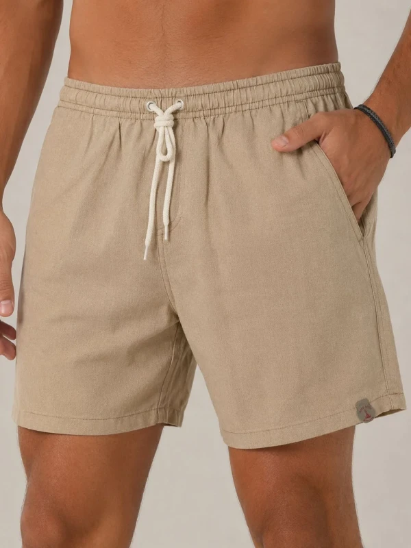 Bermuda Masculina Linho Fio Tinto COR CARAMELO