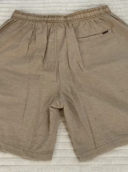 Bermuda Masculina Linho Fio Tinto COR CARAMELO