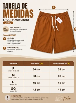 Bermuda Masculina Linho Fio Tinto COR CARAMELO