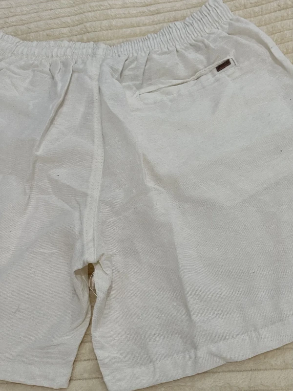 Bermuda Mauricinho Linho Fio Tinto COR BRANCA Masculina