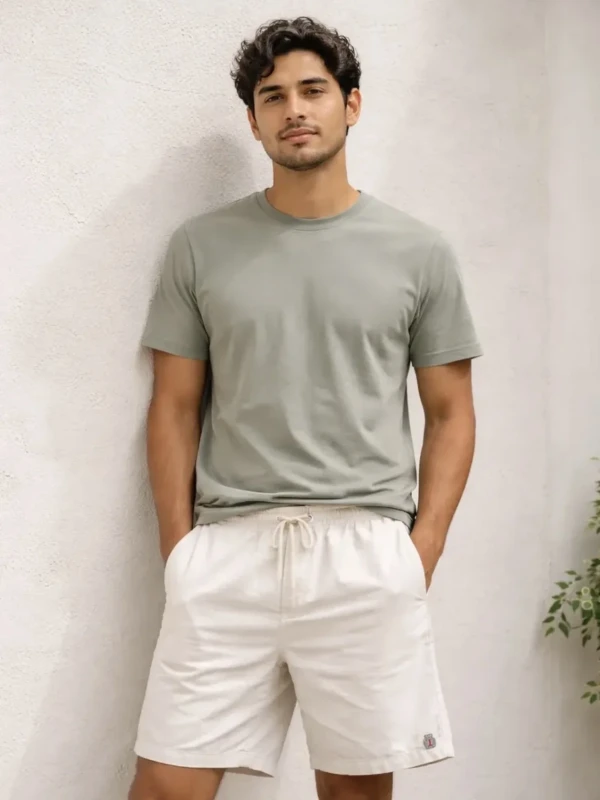 Bermuda Mauricinho Linho Fio Tinto COR BRANCA Masculina