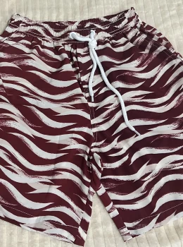 Bermuda Tactel VINHO COM BRANCO Masculina (Cópia)