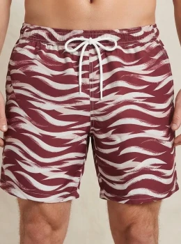 Bermuda Tactel VINHO COM BRANCO Masculina (Cópia)