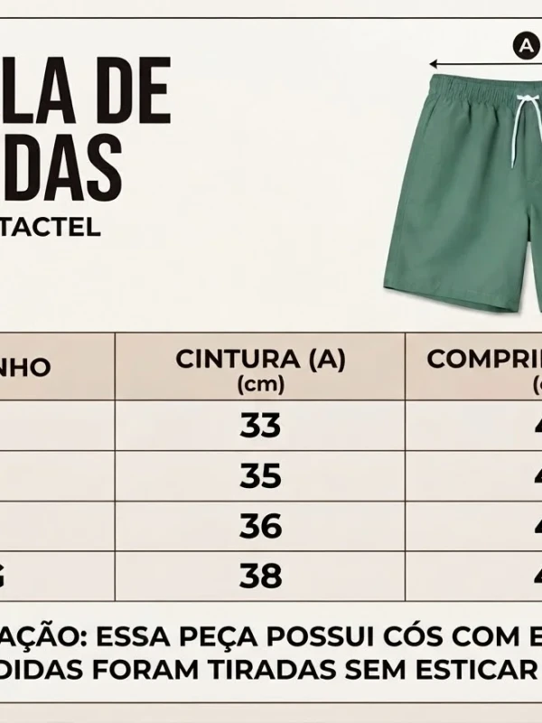 Bermuda Tactel COR  VERDE CLARO Masculina (Cópia)