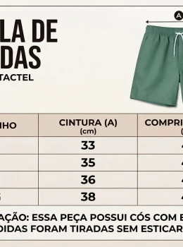 Bermuda Tactel COR  VERDE CLARO Masculina (Cópia)