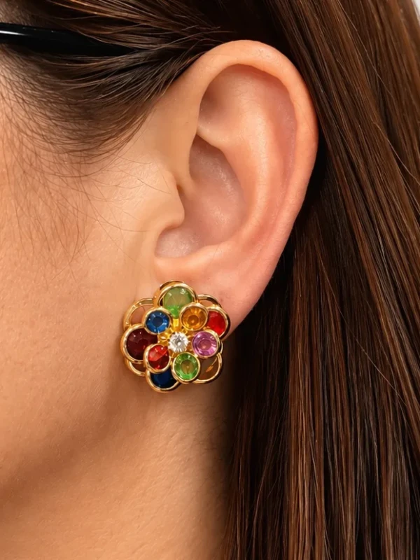 Brinco flor cor