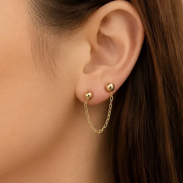 Brinco Ear Line Esfera Minimalista Elegante