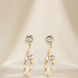 Brinco Ear Line Pérola Elegante Feminino