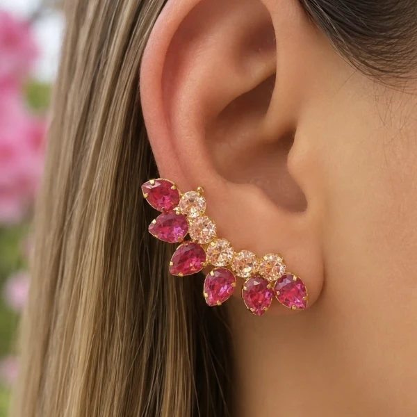 Ear Cuff Pedraria Elegante Feminino