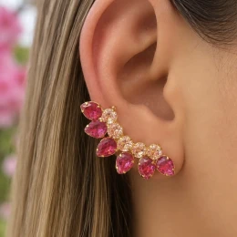 Ear Cuff Pedraria Elegante Feminino