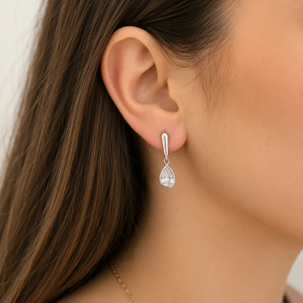 Brinco gota cristal
