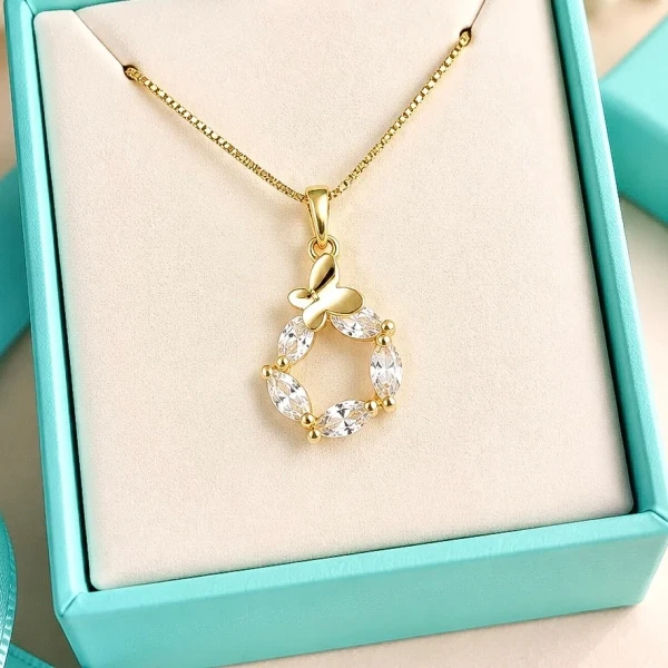 Colar zirconia borboleta