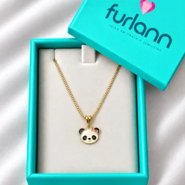 Colar panda semijoia