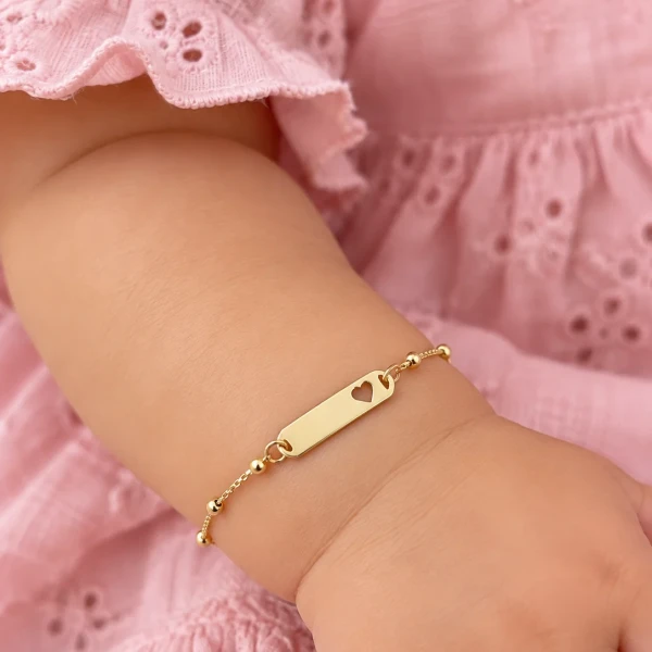Pulseira infantil chapinha nome