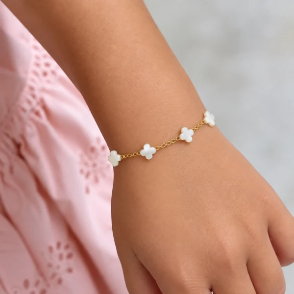 Pulseira pérola trevo