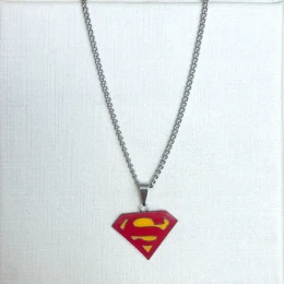 Colar super man menino aço
