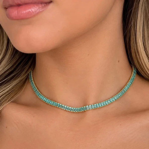 Conjunto  baguete semijoia