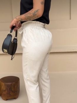 Calça clochart Linho