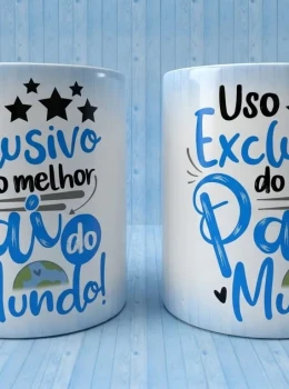 Caneca Dia dos Pais + Chaveiro MDF