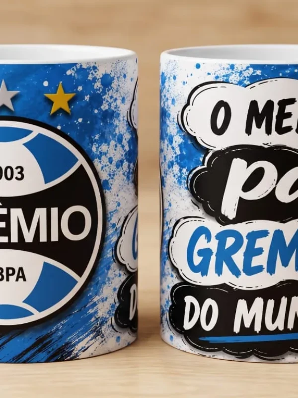 Caneca Pai Gremista + Chaveiro MDF