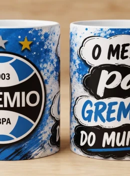 Caneca Pai Gremista + Chaveiro MDF
