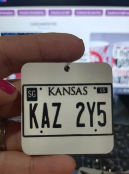 Chaveiro MDF - Placa Kansas (Supernatural)