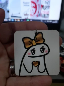 Chaveiro MDF - Flork Dourada Fofa