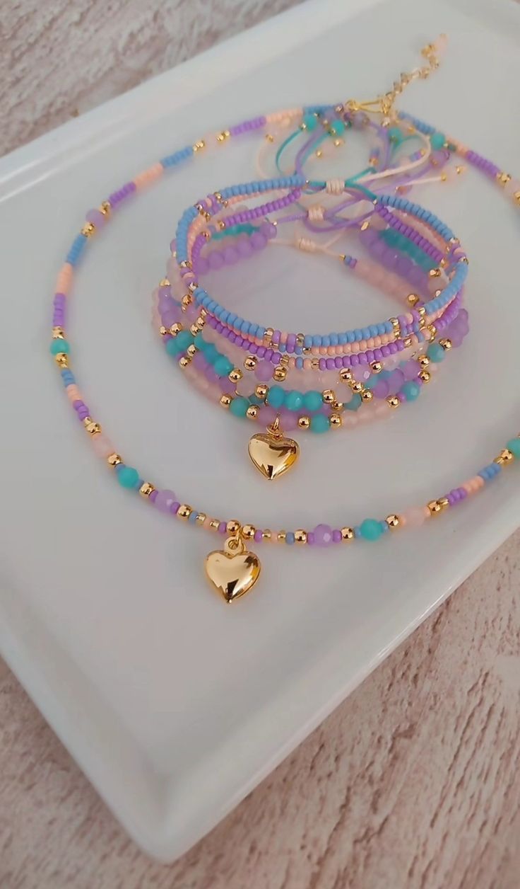 Conjunto Colar e Pulseira Candy Colorido