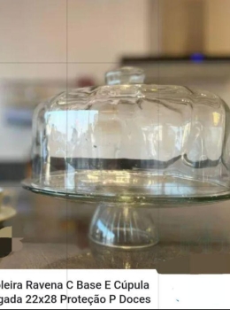 Boleira Ravena com Base e Cúpula Transparente