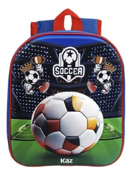 Mochila Escolar Masculina 3D Futebol 42cm
