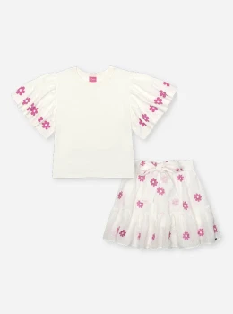 Conjunto Infantil Blusinha e Short Saia – Cinti