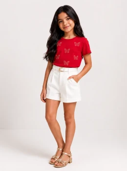 Blusa Infantil com Aplicação de Borboletas – Cinti