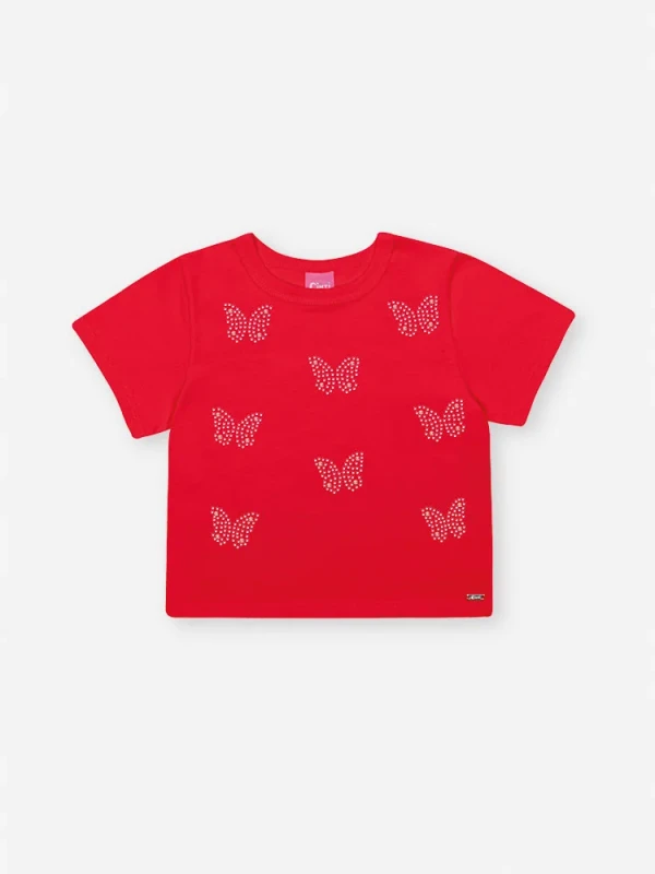 Blusa Infantil com Aplicação de Borboletas – Cinti