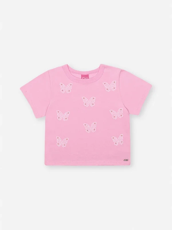 Blusa Infantil com Aplicação de Borboletas – Cinti