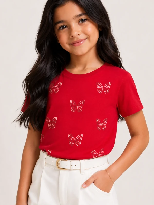 Blusa Infantil com Aplicação de Borboletas – Cinti