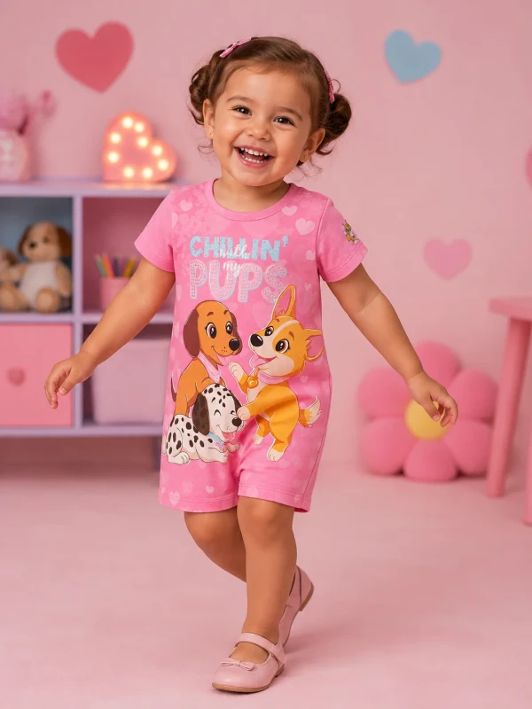 Macaquinho Infantil Estampado Cachorrinhos – Cinti