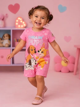 Macaquinho Infantil Estampado Cachorrinhos – Cinti