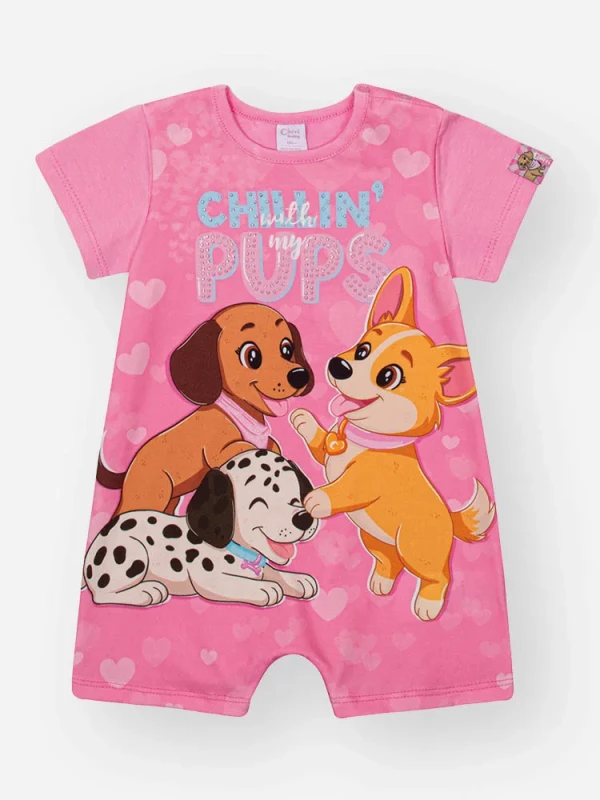 Macaquinho Infantil Estampado Cachorrinhos – Cinti
